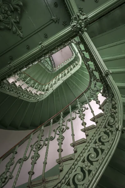 Vintage, green staircase — Stock Photo, Image