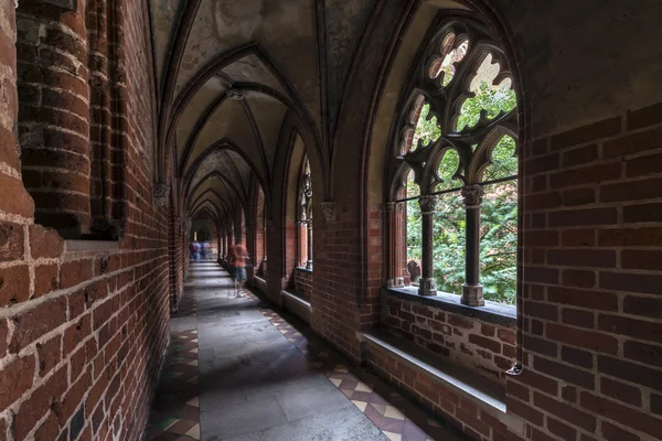 Gothic gallery in the Malbork castle — Stock Photo, Image