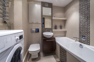 Luxury modern bathroom suite clipart