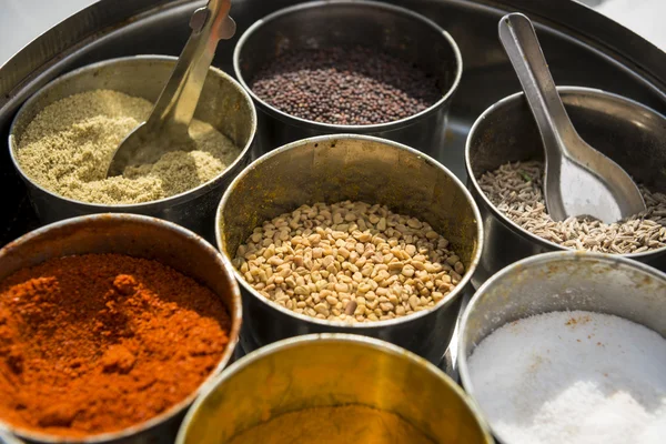 Set of various indian spices — Stock Photo, Image