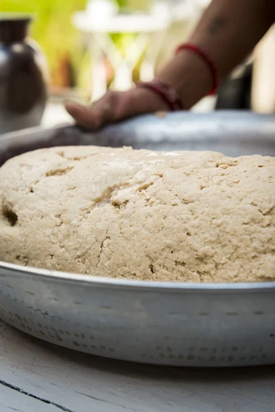 Ready to cook indian naan bread dough — Stock Photo, Image