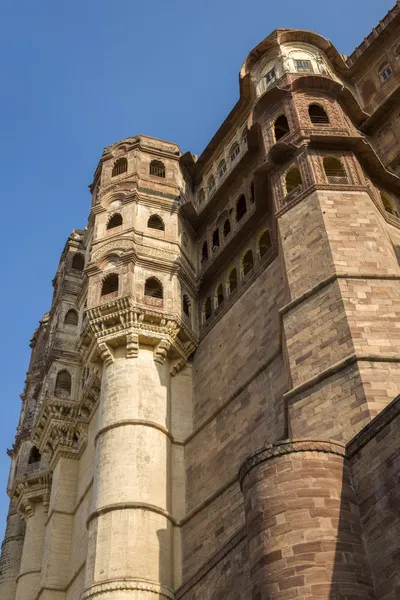 조 드 푸 르, Rjasthan, 인도에서 벽을 Mehrangarh 요새 — 스톡 사진