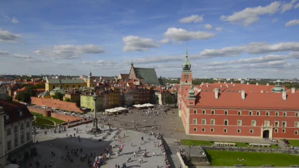 Panorama střecha královského paláce ze staré město věží — Stock video