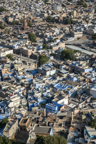 Blaue Häuser in der Stadt Jodhpur in Rajasthan — Stockfoto