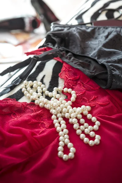 Black and red female underwear — Stock Photo, Image