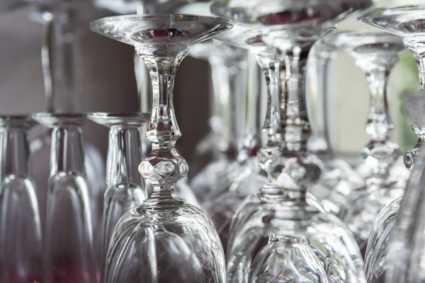 Macro of up side down glasses — Stock Photo, Image