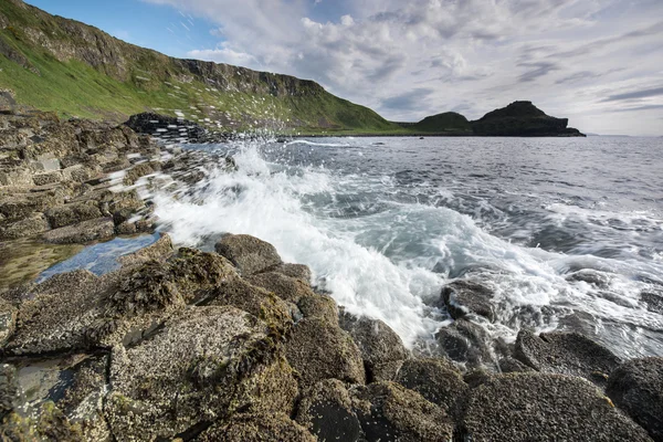 Rocky kystlinje The Giants Causeway - Stock-foto