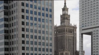 Varşova şehir merkezi Panoraması, bulutlu gün, Polonya, Avrupa