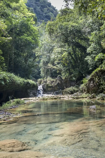 Guatemala Semuc champey küçük waterfals