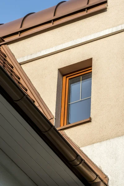Single wooden window in multi family house — Stock Image Single wooden window in multi family house Stock Photo