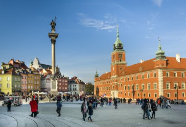 Royal castle square Varşova Kalesi ve Kral waza III sütun