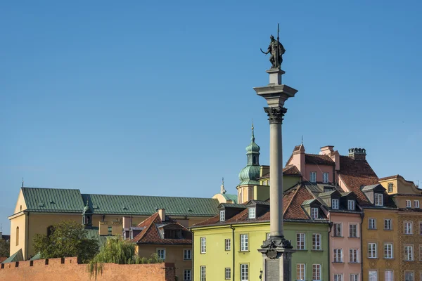 Перегляд Зигмунд в колонці на Замкова площа, Варшава — стокове фото