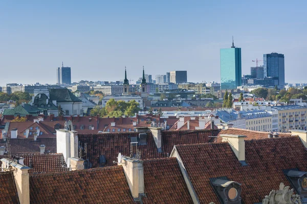 Panorama della città di Varsavia con edifici moderni — Foto Stock