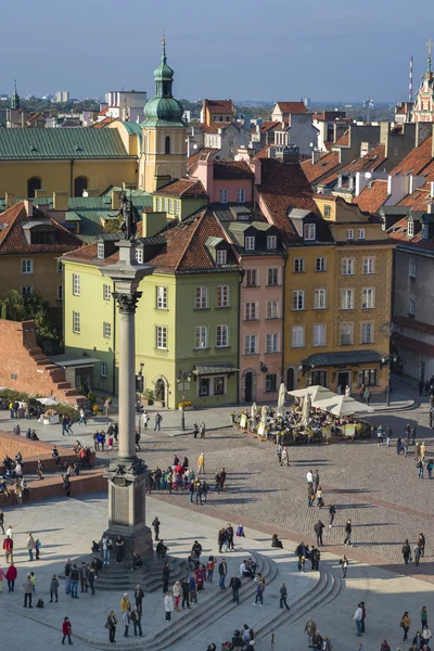 Panorama da Cidade Velha e Praça do Castelo, Varsóvia — Fotografia de Stock