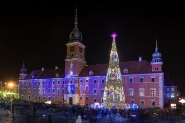 Noel zamanı sırasında Varşova Royal castle
