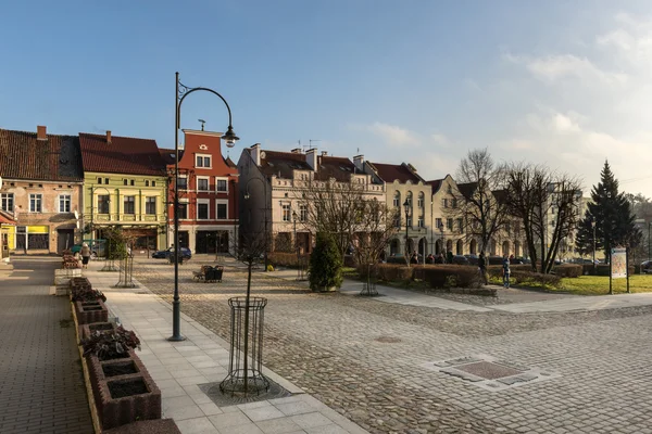 Praça principal de Lidzbark Warminski, cidade histórica — Fotografia de Stock