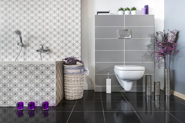 Modernt badrum med wc — Stockfoto