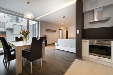 modern iç mekan tasarımları ile yemek tablo