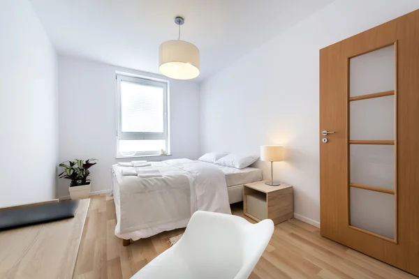 İç tasarım serisi: Modern Yatak odası — Stok fotoğraf
