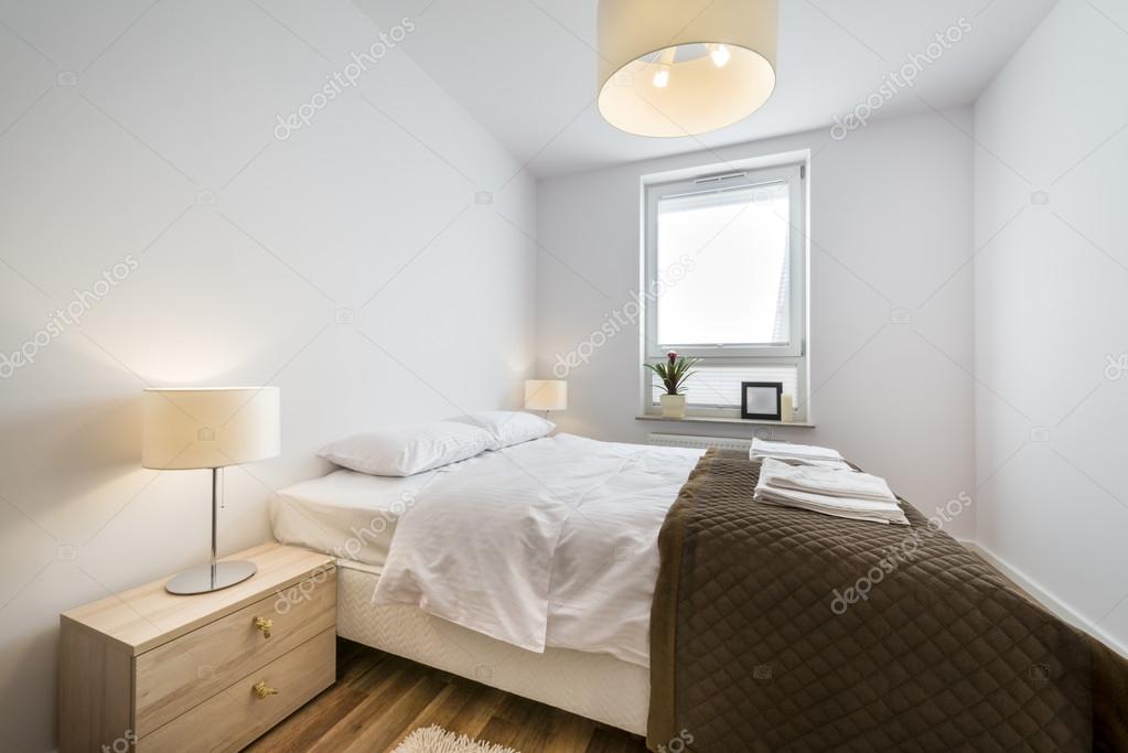 Modern Scandinavian Interior Design Bedroom Stock Photo