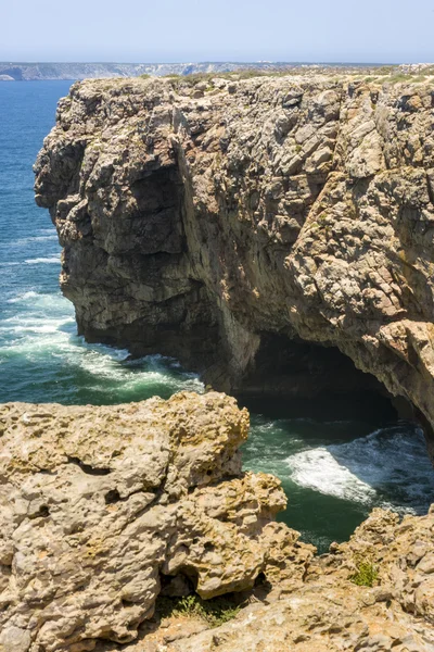 Rocky cliff in Sagres, Portogallo, Europa — Foto Stock