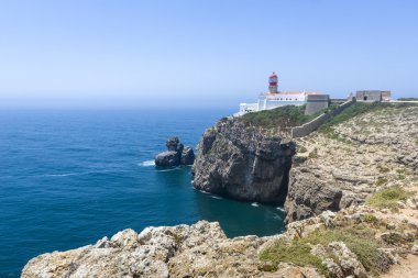 kayalık sahil ve deniz feneri sagres, Portekiz
