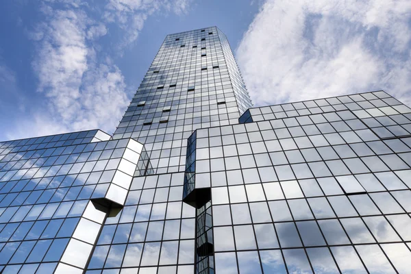 Abstrakt konsistens av blått glas modern byggnad — Stockfoto