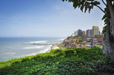Miraflores şehir manzaraları Lima, Peru