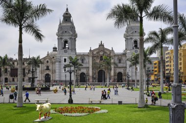 Cathedral at Plaza de Armas, Lima, Peru clipart