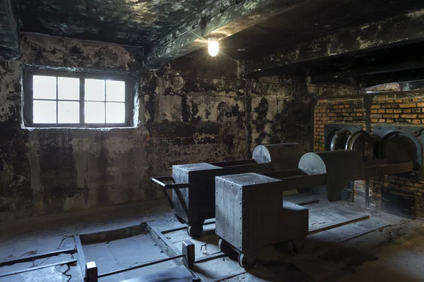Il crematorio di Auschwitz II, ex campo di sterminio nazista in Polonia . — Foto Stock