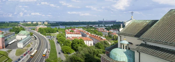 在华沙维斯杜拉河的全景 — 图库照片