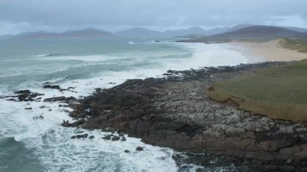 Drone Vista Sulla Spiaggia Elgol Isola Skye Scozia — Video Stock