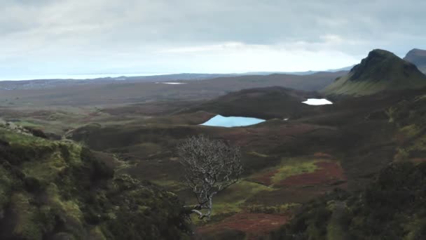 Widok Drona Osuwisko Ziemi Quiraing Północnej Szkocji Wyspa Skye — Wideo stockowe