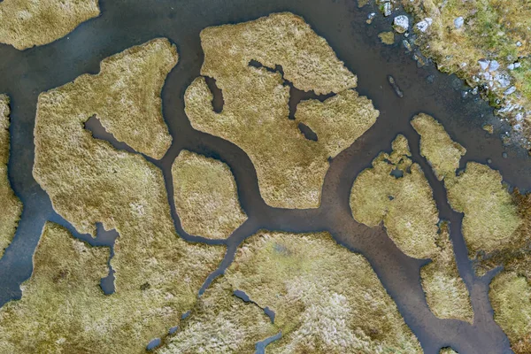 Drone Ansicht Der Salzwiesen Bei Northton Auf Der Isle Harris — Stockfoto