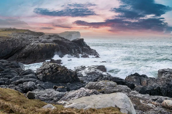 Rocky Scothic Coast Mangersta Isola Lewis Ebridi Esterne Scozia Regno — Foto Stock