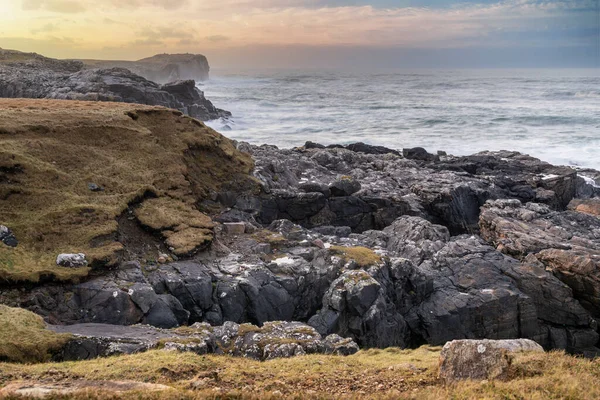 Βραχώδης Ακτογραμμή Της Σκωτίας Κοντά Στο Mangersta Isle Lewis Outer — Φωτογραφία Αρχείου