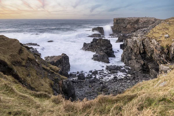 Rocky Scothic Coast Mangersta Isola Lewis Ebridi Esterne Scozia Regno — Foto Stock