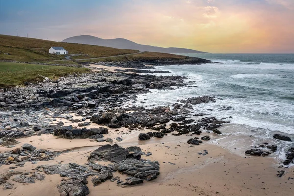 Scotish Lewis Harris Island Landscape Coastline Sunset Verenigd Koninkrijk — Stockfoto