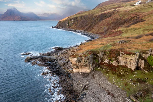 Linea Costiera Elgol Beach Durante Giornata Nuvolosa Isola Skye Scozia — Foto Stock