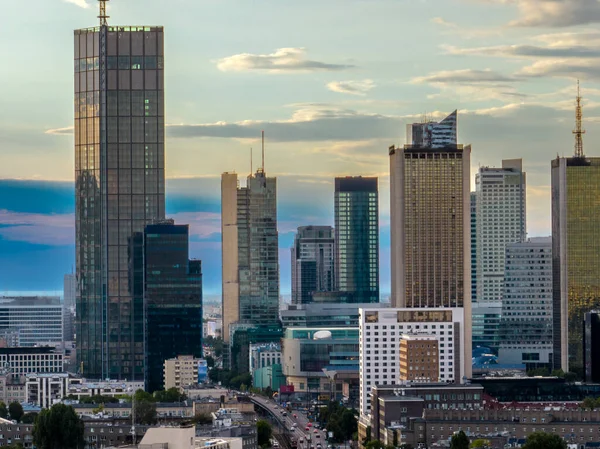 Centrum Van Warschau Financieel Centrum Warschau Een Van Economisch Meest — Stockfoto