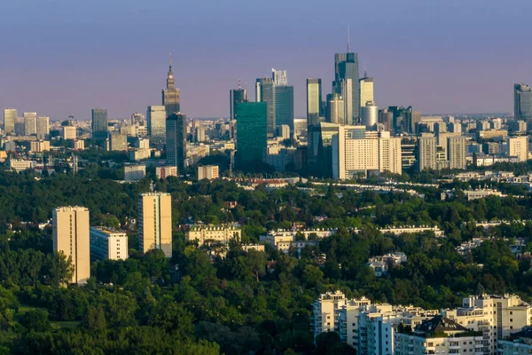 Downtown Warsaw Financial Center Warsaw One Most Economical Successful Capital — Stock Photo, Image