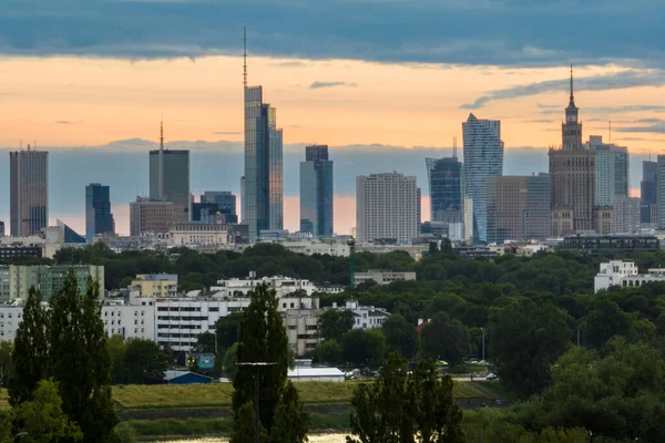 Downtown Warsaw Financial Center Warsaw One Most Economical Successful Capital — Stock Photo, Image