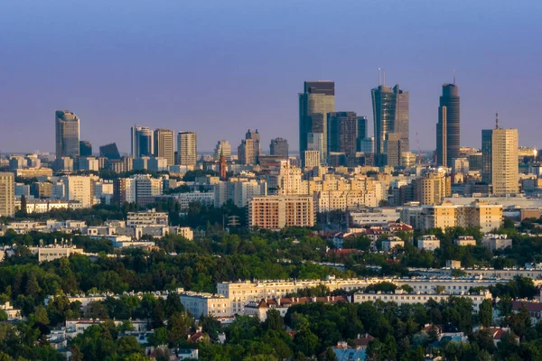 Downtown Warsaw Financial Center Warsaw One Most Economical Successful Capital — Stock Photo, Image