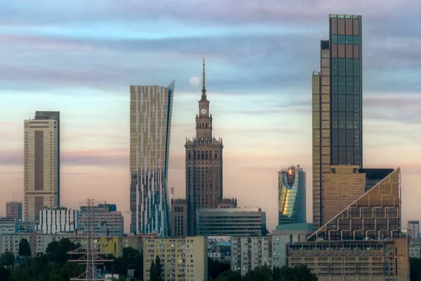 Downtown Warsaw Financial Center Warsaw One Most Economical Successful Capital — Stock Photo, Image