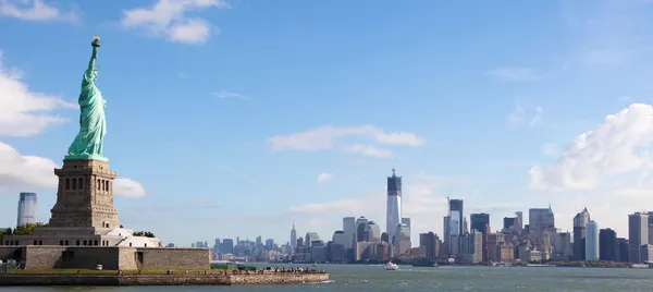 Панорама на Манхэттене Стоковое Фото