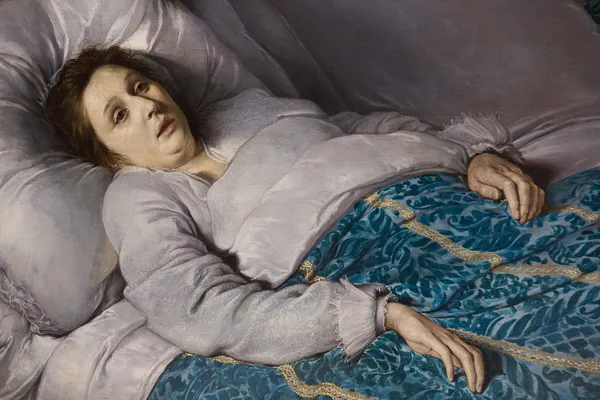 onun ölüm döşeğinde kadın