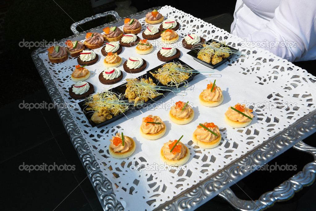Tray with appetizers
