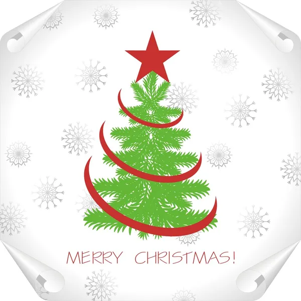 Fond de Noël avec arbre sur un papier — Image vectorielle