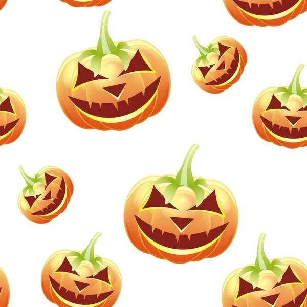 Halloween abóbora sem costura padrão, desenho animado halloween fundo —  Vetores de Stock