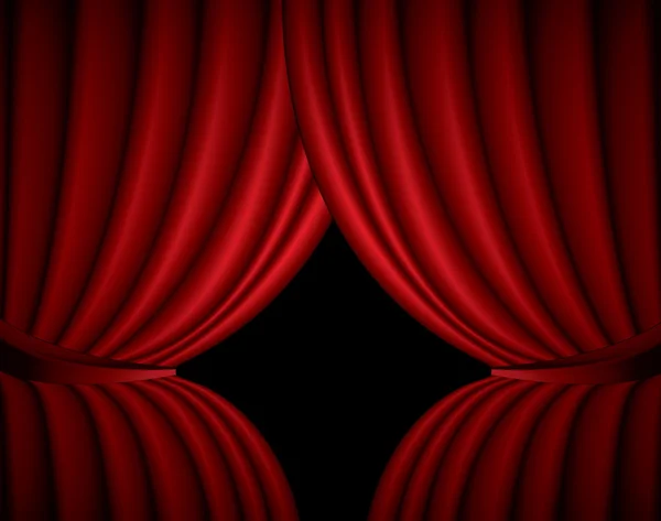 Red theater silk curtain background with wave, illustration — Stock Photo, Image